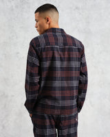 wax london Ripley Lounge Shirt Navy/Orange Flannel Check