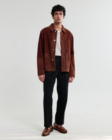 wax london men's Robin - Brown Suede Chore Jacket