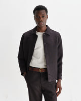 wax london men's Rockley - Black Floral Quilted Cotton Overshirt