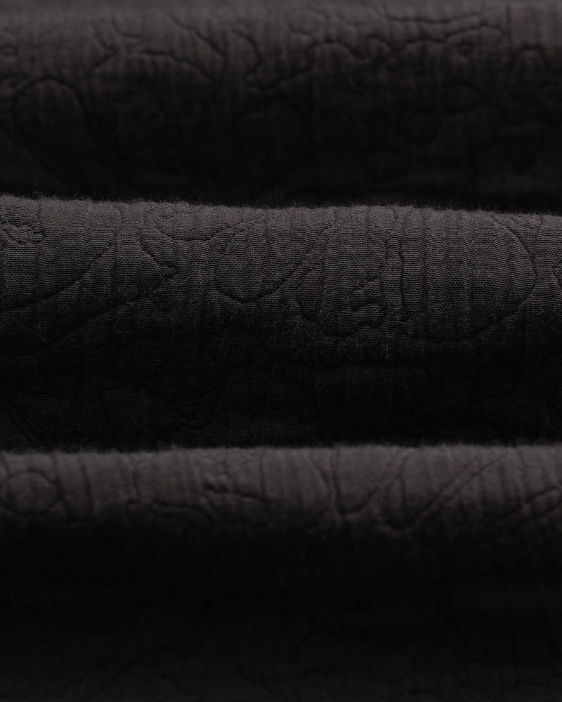 wax london men's Rockley - Black Floral Quilted Cotton Overshirt