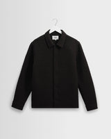 wax london men's Rockley - Black Floral Quilted Cotton Overshirt