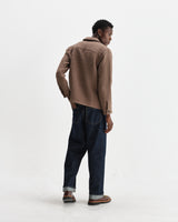 wax london men's Rockley - Brown Floral Quilted Cotton Overshirt