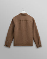 wax london men's Rockley - Brown Floral Quilted Cotton Overshirt