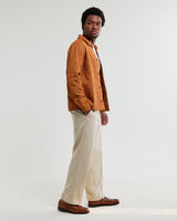 wax london men's Rockley - Rust Honeycomb Jacquard Overshirt