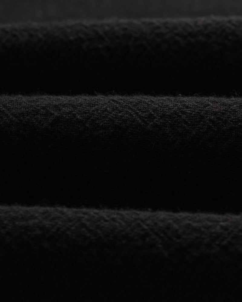wax london men's Romer - Black Heavy Crinkle Cotton Overshirt