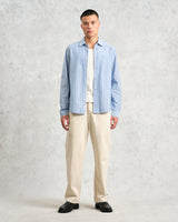 wax london Rove - Blue Striped Cotton-Poplin Shirt