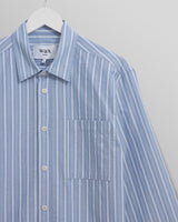 wax london Rove - Blue Striped Cotton-Poplin Shirt