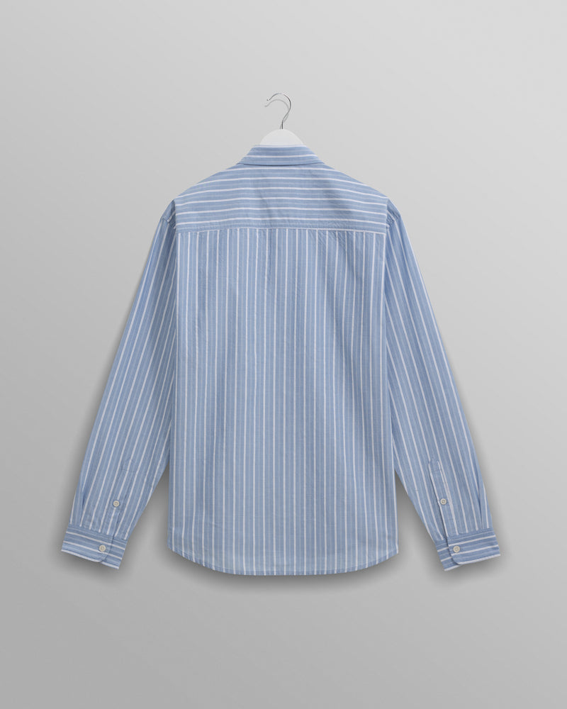 wax london Rove - Blue Striped Cotton-Poplin Shirt