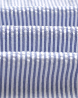 wax london Rove - Blue Striped Cotton Seersucker Shirt