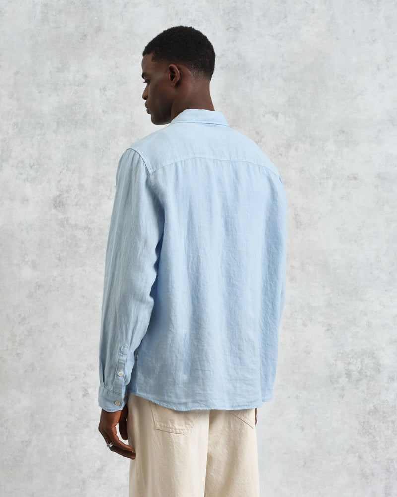 wax london Rove - Light Blue Linen Shirt