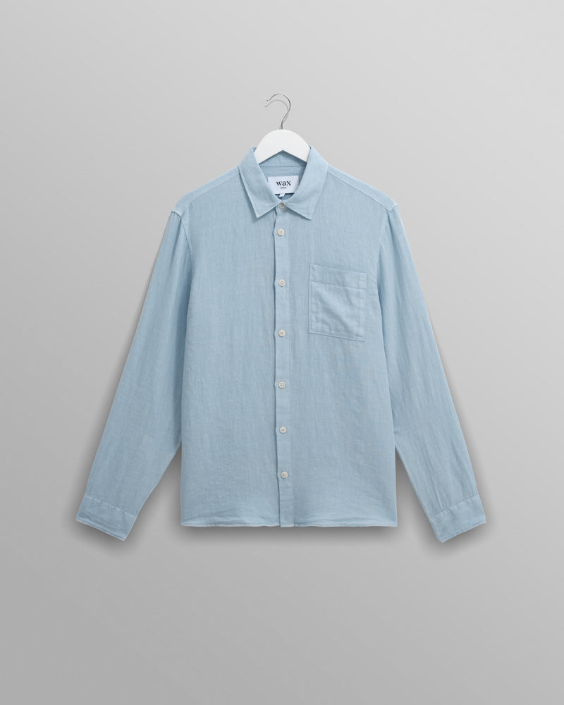 wax london Rove - Light Blue Linen Shirt
