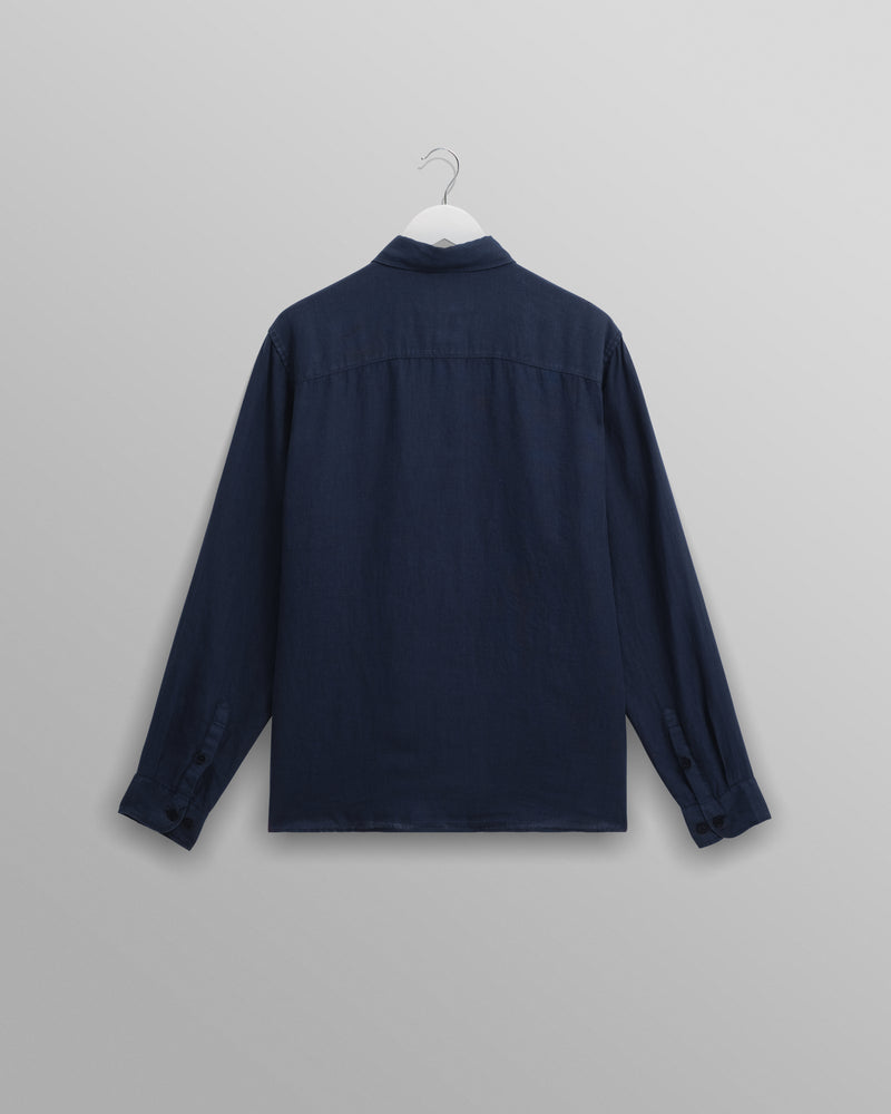 wax london Rove - Navy Linen Shirt