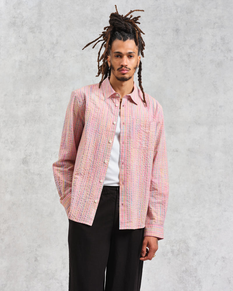 wax london Rove - Pink Check Organic Cotton Shirt