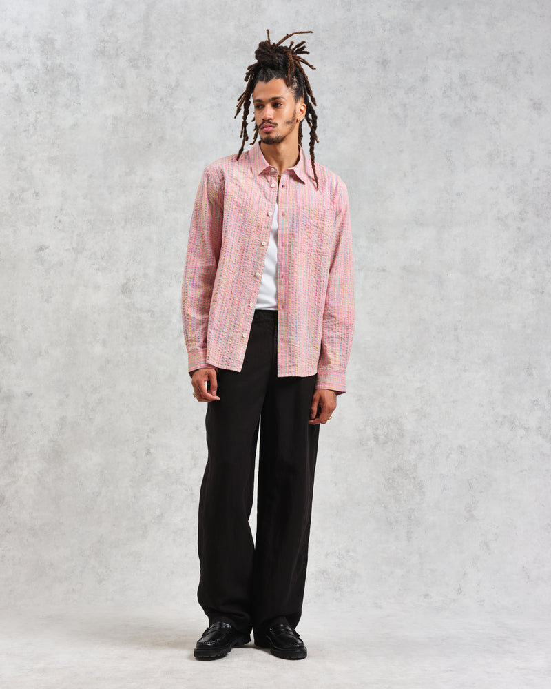 wax london Rove - Pink Check Organic Cotton Shirt