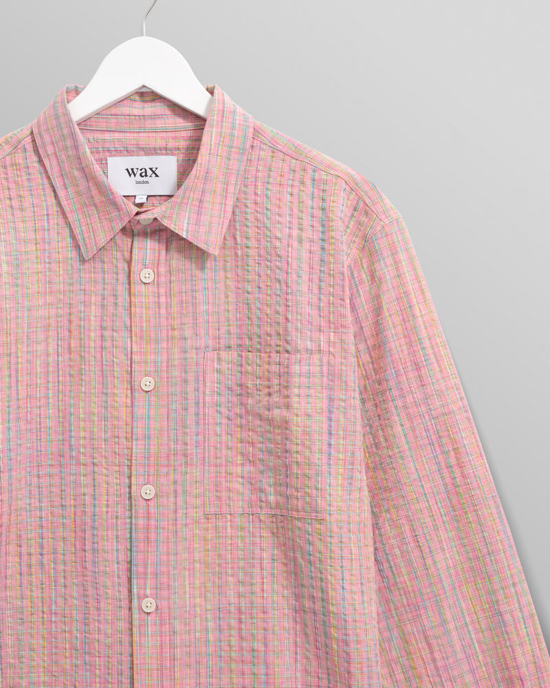 wax london Rove - Pink Check Organic Cotton Shirt