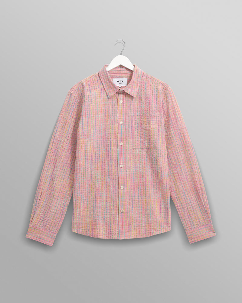 wax london Rove - Pink Check Organic Cotton Shirt