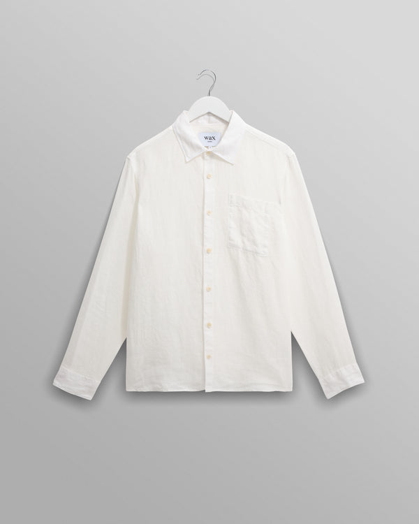 wax london men's Rove - White Linen Shirt