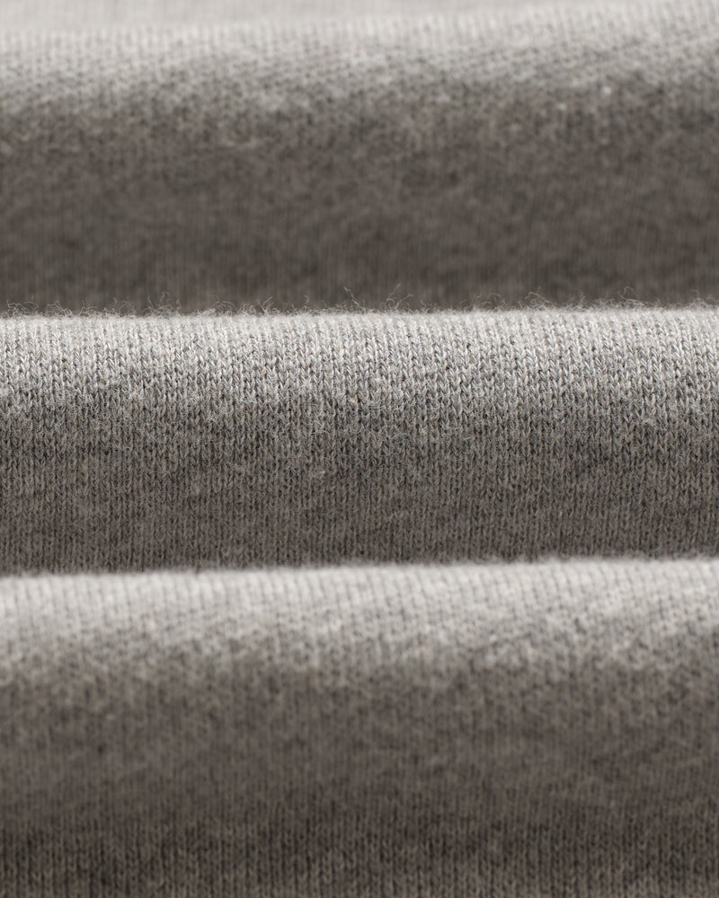 wax london men's Rowhill - Grey Marl Stripe Panelled Loopback Rugby Shirt