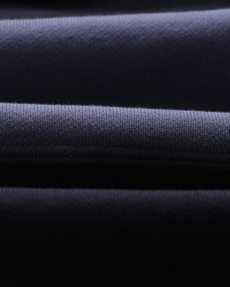 wax london men's Rowhill - Navy And Blue Panelled Loopback Rugby Shirt