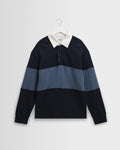 Rowhill - Navy And Blue Panelled Loopback Rugby Shirt