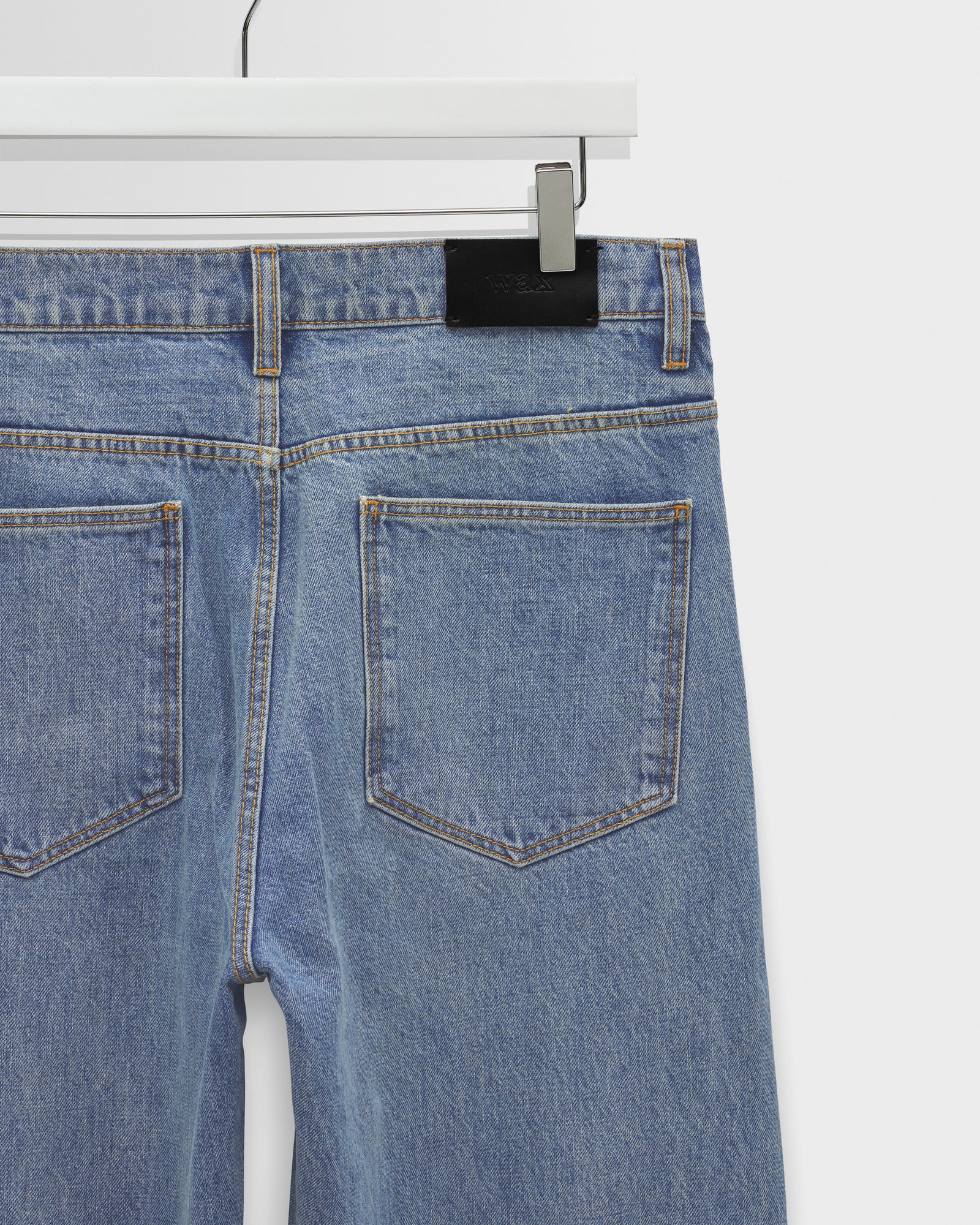 Men's Blue Wash Selvedge Straight Fit Denim Jeans | Wax London