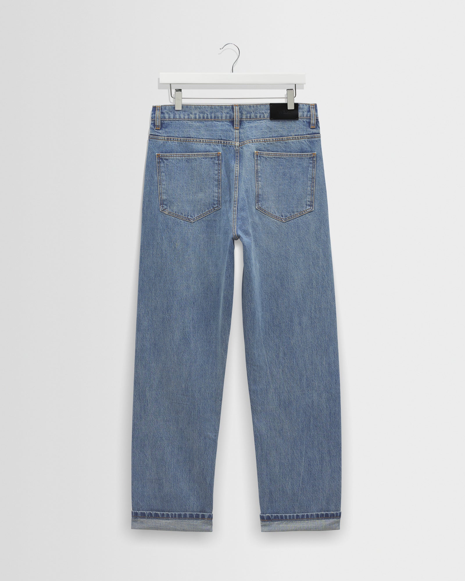 Men's Blue Wash Selvedge Straight Fit Denim Jeans | Wax London