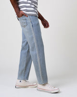 wax london men's Russell - Light Blue Wash Straight Fit Denim Jeans