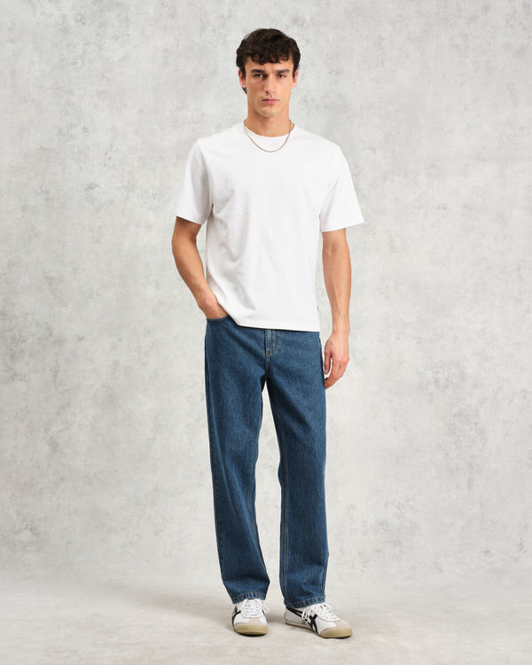 wax london Russell - Mid Blue Straight Fit Denim Jeans