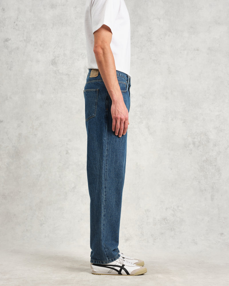 wax london Russell - Mid Blue Straight Fit Denim Jeans