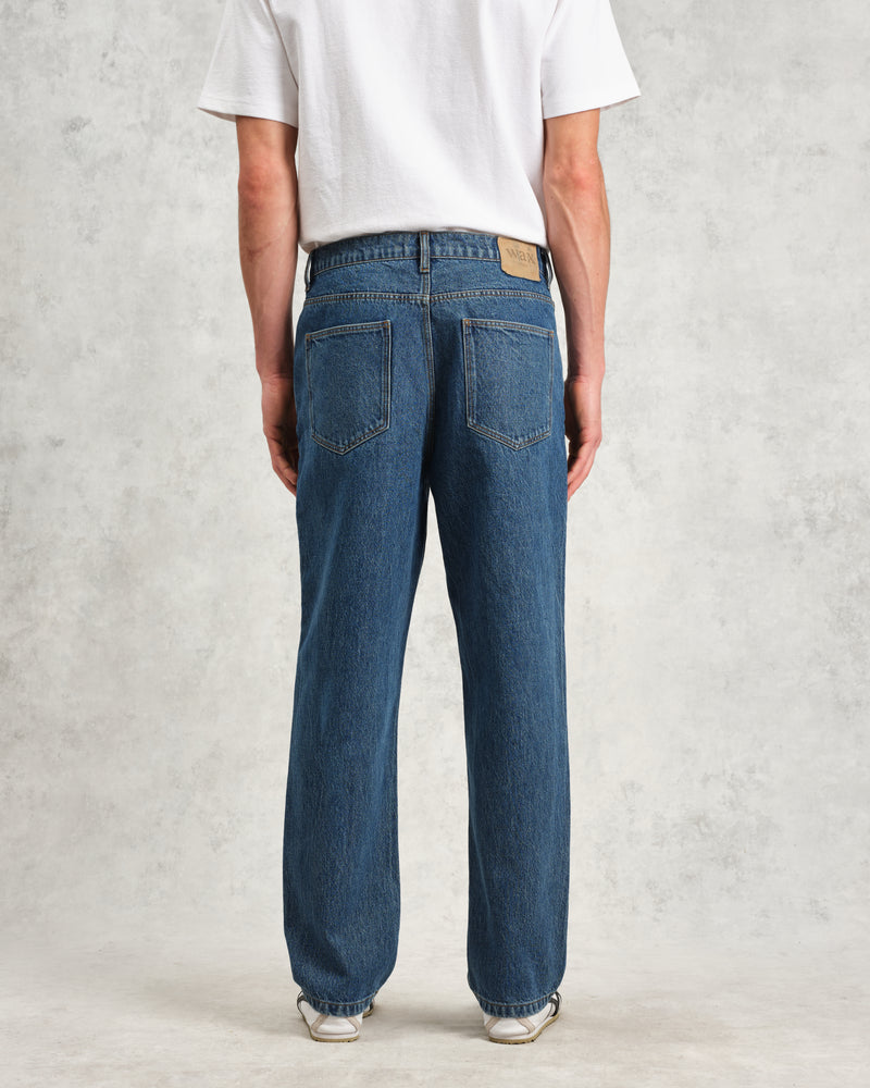 wax london Russell - Mid Blue Straight Fit Denim Jeans