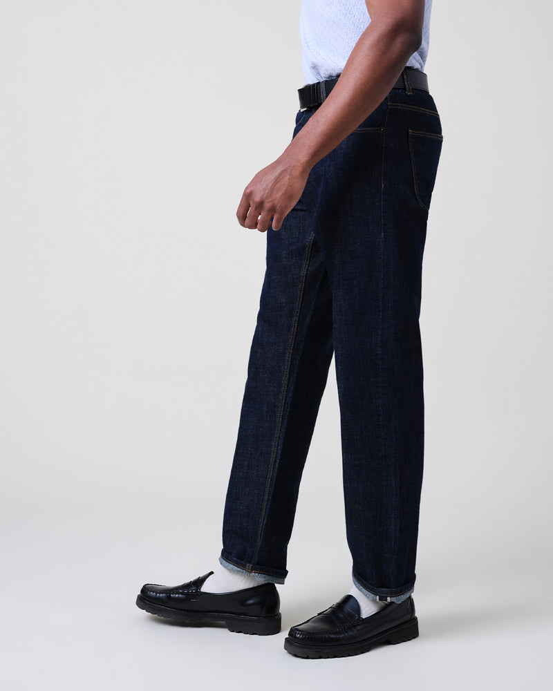 Men's Rinse Wash Selvedge Straight Fit Denim Jeans | Wax London