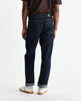 wax london men's Russell - Rinse Wash Selvedge Straight Fit Denim Jeans