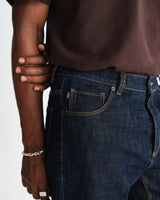 wax london men's Russell - Rinse Wash Selvedge Straight Fit Denim Jeans