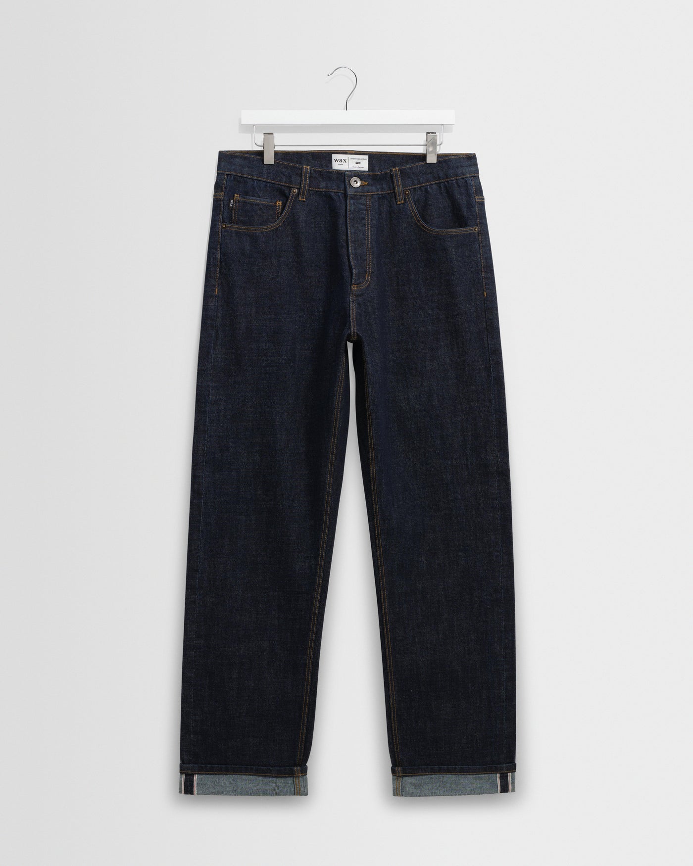 Men's Rinse Wash Selvedge Straight Fit Denim Jeans & Wax London