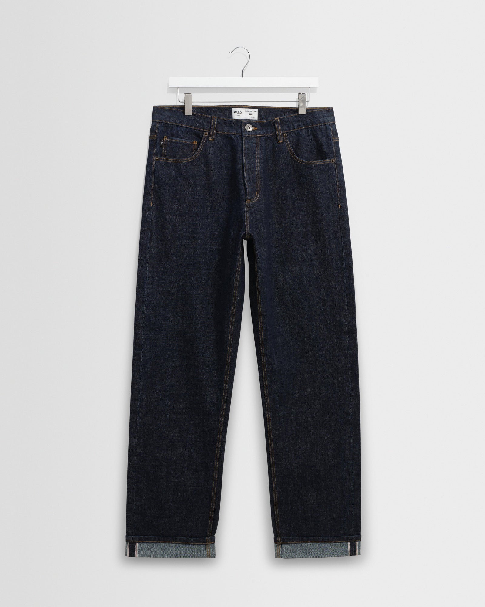 Men's Rinse Wash Selvedge Straight Fit Denim Jeans | Wax London