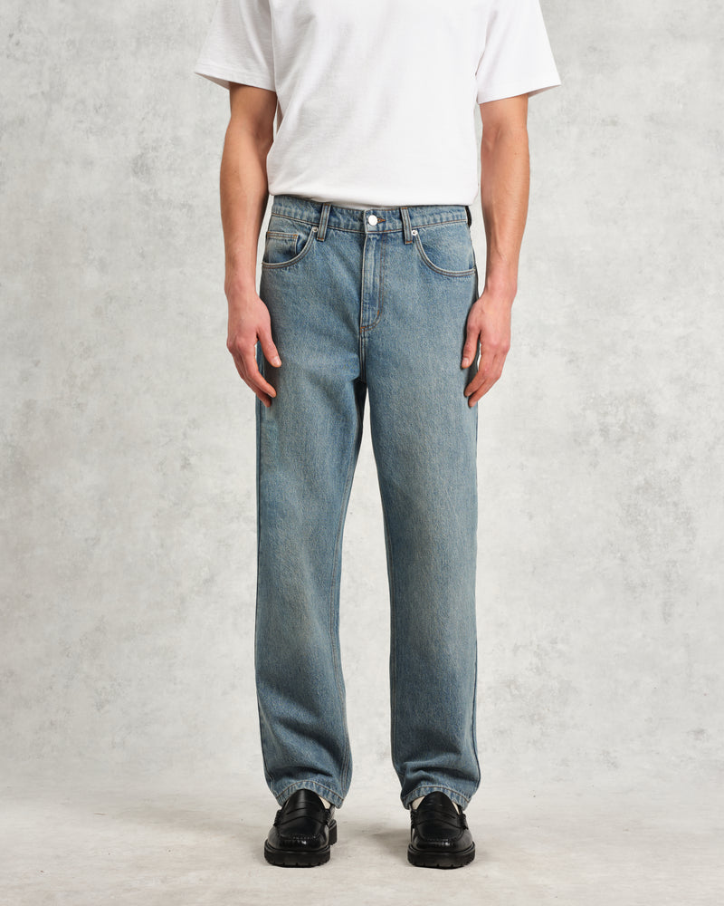 wax london Russell - Vintage Blue Straight Fit Denim Jeans