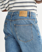 wax london men's Russell - Vintage Blue Straight Fit Denim Jeans