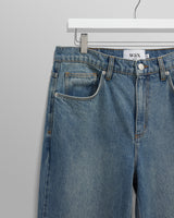 wax london men's Russell - Vintage Blue Straight Fit Denim Jeans