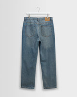 wax london men's Russell - Vintage Blue Straight Fit Denim Jeans