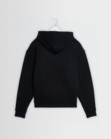 wax london men's Rydal - Black Brushed Loopback Cotton Hoodie