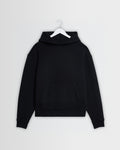 Rydal - Black Brushed Loopback Cotton Hoodie