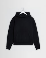 wax london men's Rydal - Black Brushed Loopback Cotton Hoodie