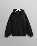 Rydal - Black Doodle Embroidered Loopback Cotton Hoodie
