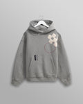 Rydal - Grey Doodle Embroidered Loopback Cotton Hoodie