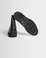 wax london men's S.T. Valentin - Black Grained Italian Leather Chelsea Boots