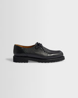 wax london men's S.T. Valentin - Black Grained Italian Leather Deck Shoes