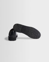 wax london men's S.T. Valentin - Black Grained Italian Leather Derby Shoes