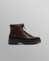 wax london men's S.T. Valentin - Brown Smooth Leather Outset Boot