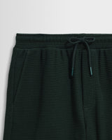 Sam - Bottle Green Textured Waffle Shorts