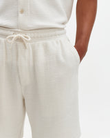 Sam - Ecru Textured Waffle Shorts